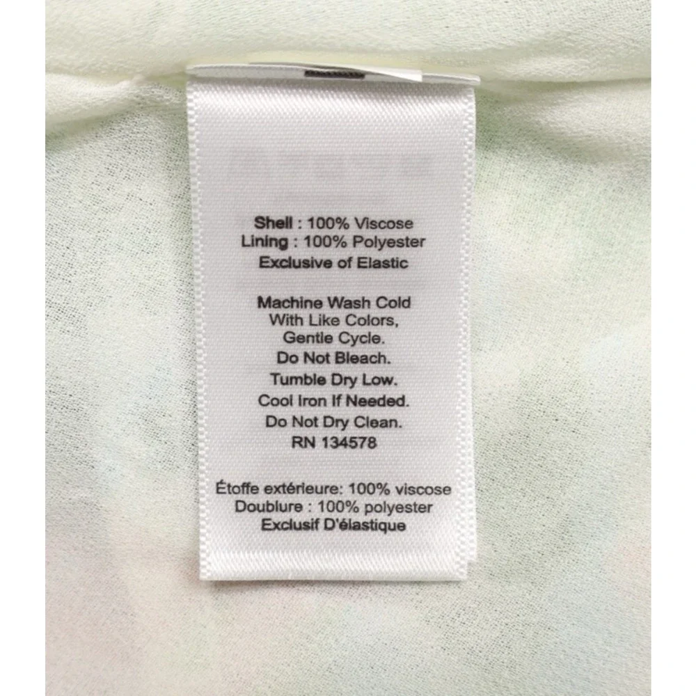 Vineyard Vines Girls Smocked Waist Dress Green Pink Palms Viscose Sz XL(16) NWT - Picture 8 of 9